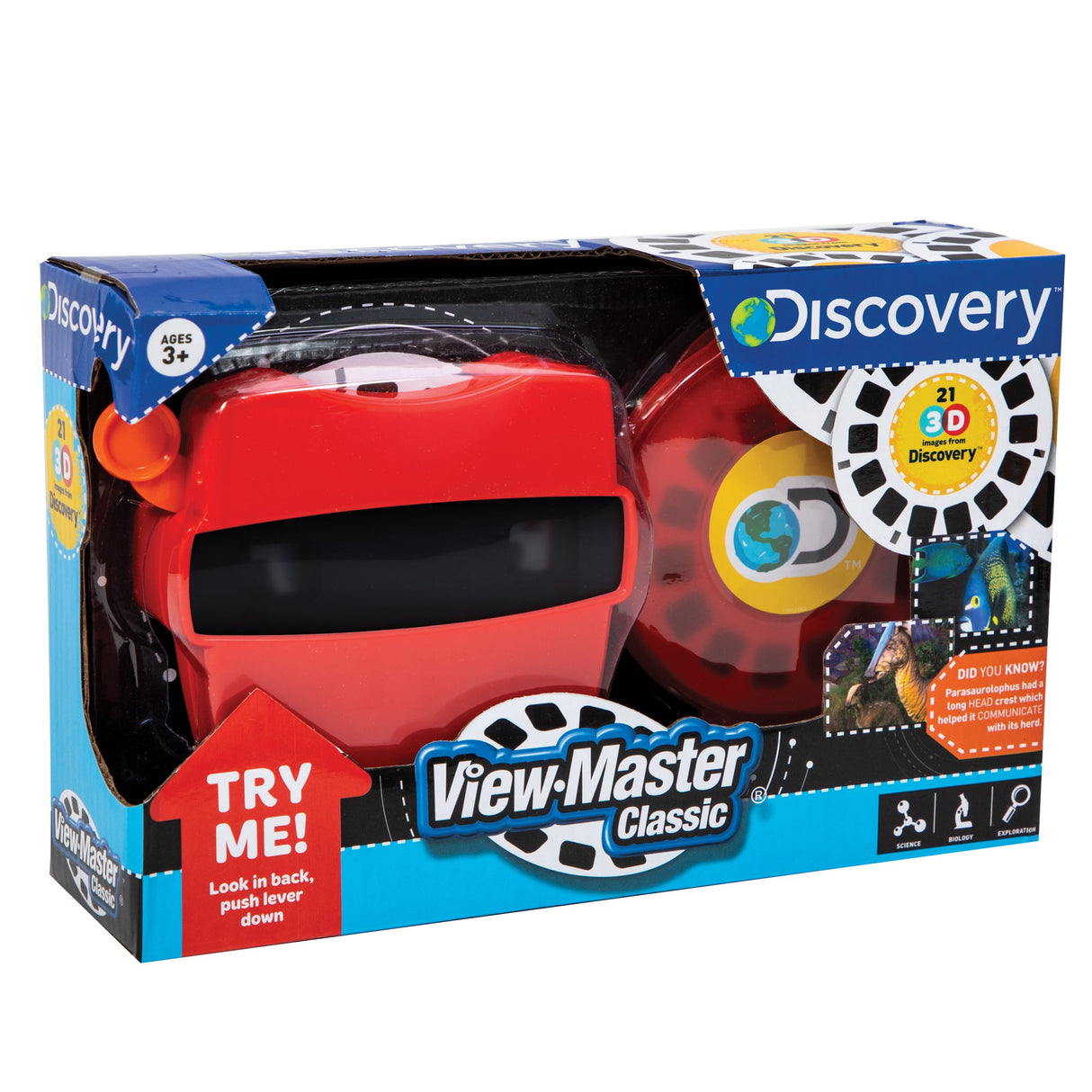 View-Master 3D viewing set box with red viewer and colorful display for Schylling 2036
