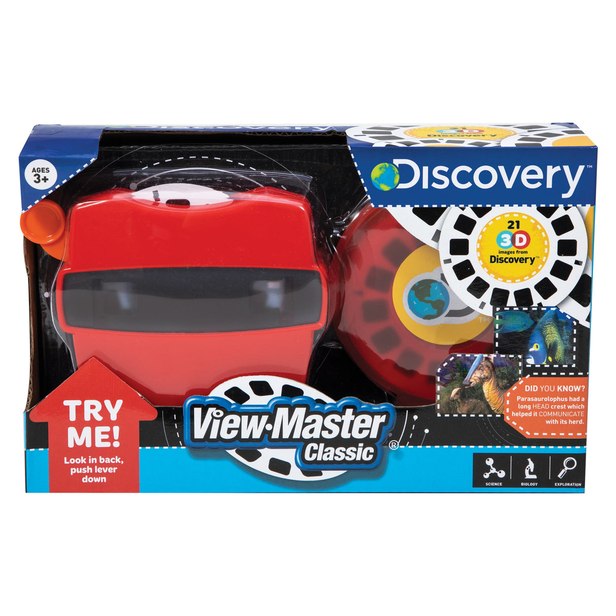 View-Master 3D viewing set with red viewer and circular display for Schylling 2036