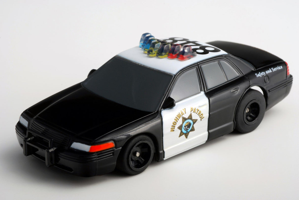 Black and white toy car replica of a Highway Patrol vehicle for AFX/Racemasters 21034 / 21003