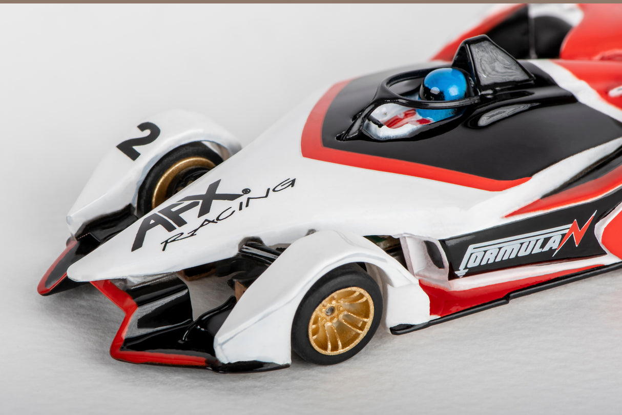 Black, red, and white race car model with "AFX RACING" visible for AFX/Racemasters 22015