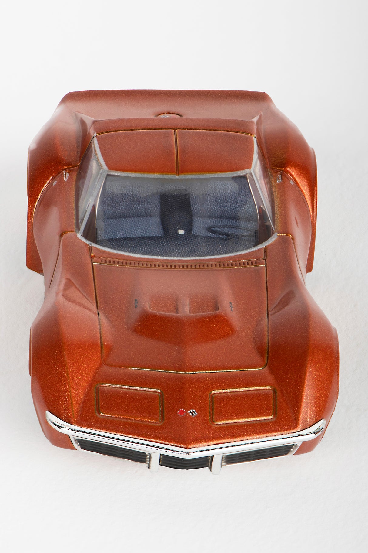 Orange slot car of a 1971 Corvette 454 for AFX/Racemasters 22047, rear view