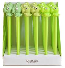 Set of green dinosaur-shaped gel pens for writing for BCmini 22259