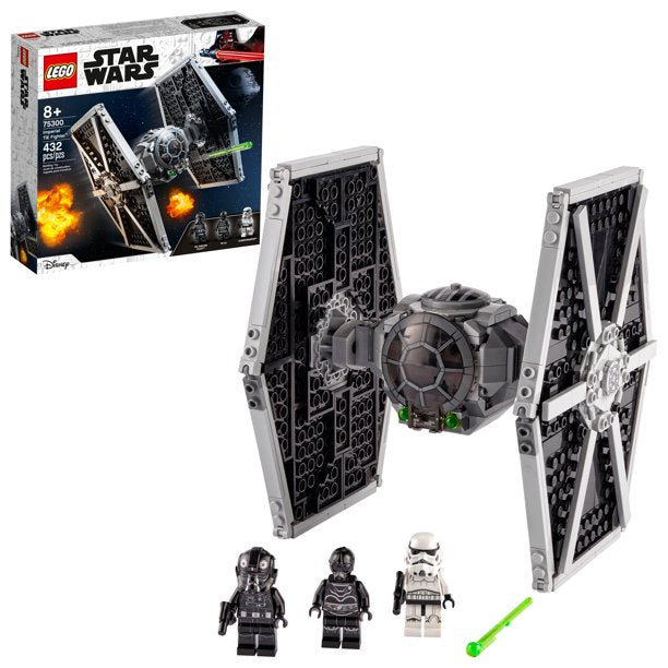 Assembled TIE Fighter model with minifigures and accessory for LEGO 75300