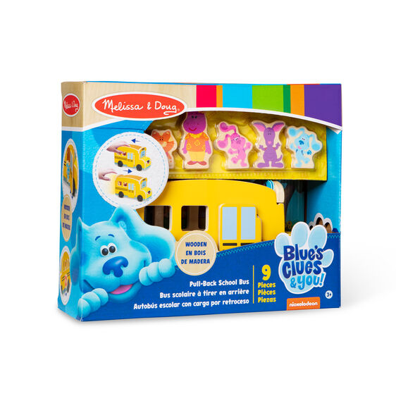 Wooden pull-back school bus toy set for Blue's Clues and You! for Melissa and Doug 33011