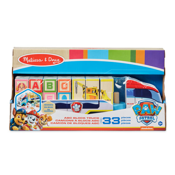 PAW Patrol ABC block truck toy set with alphabet blocks for Melissa and Doug 33272