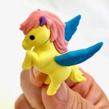 Yellow unicorn eraser with pink mane and blue wings for BC Mini 38293