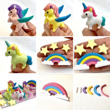 Unicorn and pegasus eraser card set with rainbow and animal shapes for BC Mini 38293