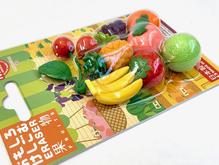 Colorful fruit eraser card featuring bananas, apples, and berries for BC Mini 38371