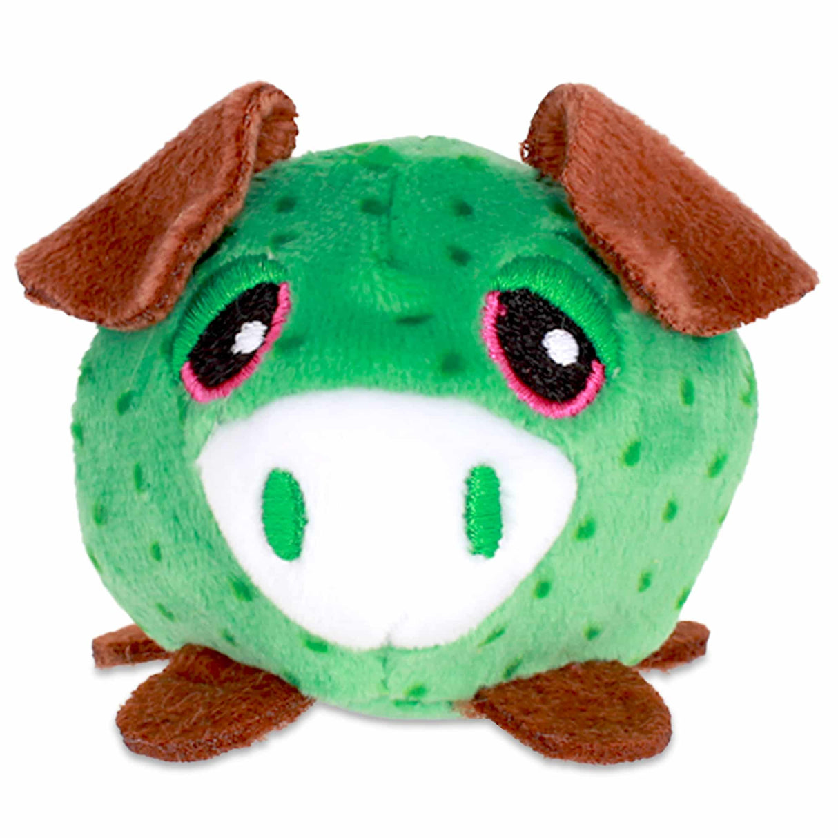 Green, stuffed fruit toy with brown ears and cute embroidered eyes for Schylling 39221