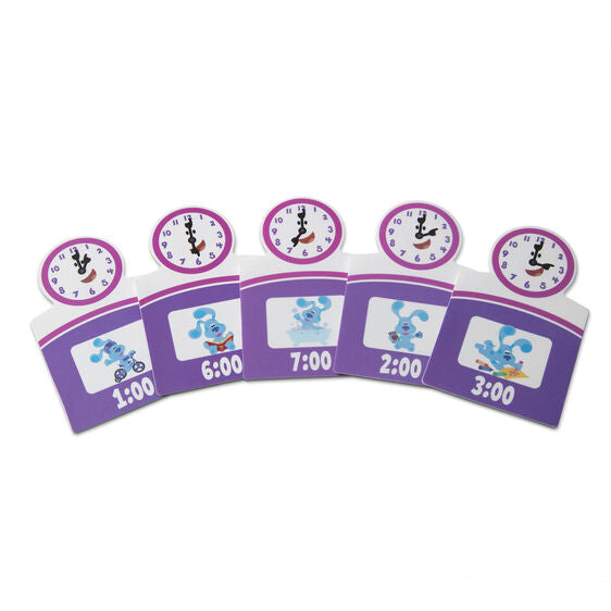 Magnetic clock set with Blue's Clues characters showing times from 1:00 to 7:00 for Melissa and Doug 33014