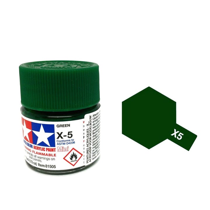 Tamiya Acrylic Mini Paint | All Colors | Tamiya Paints-Tamiya Paints-Green Paint | 81505 | X-5-ProTinkerToys