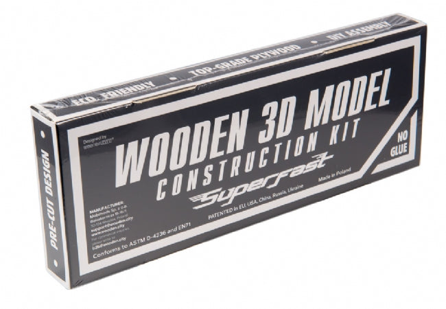 Wooden 3D model construction kit box, pre-cut design for Wooden City 502380