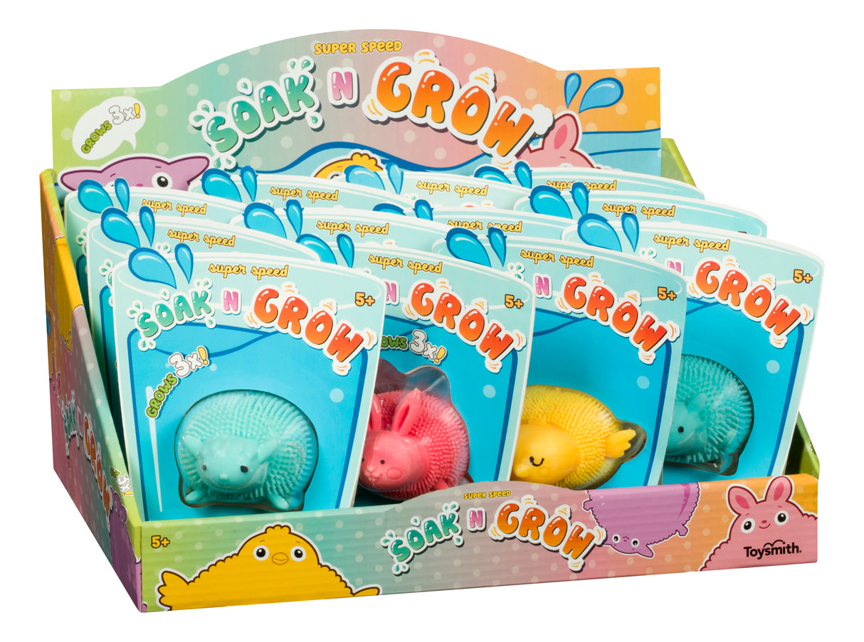 Box of bath toys featuring colorful, bath-friendly animal shapes for play for Toy Smith 5777
