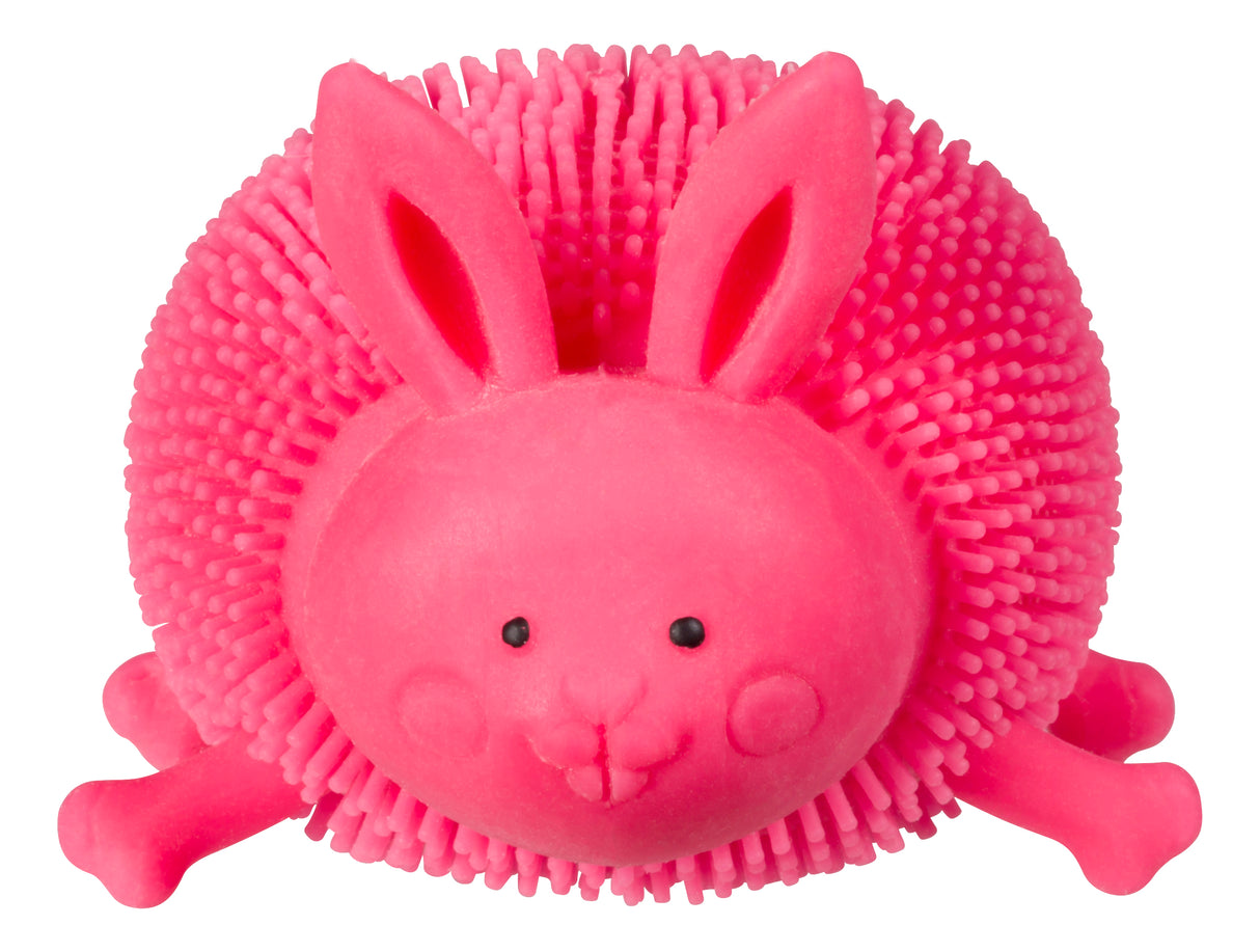 Pink bath toy shaped like a bunny with a textured, scrubbing body for Toy Smith 5777