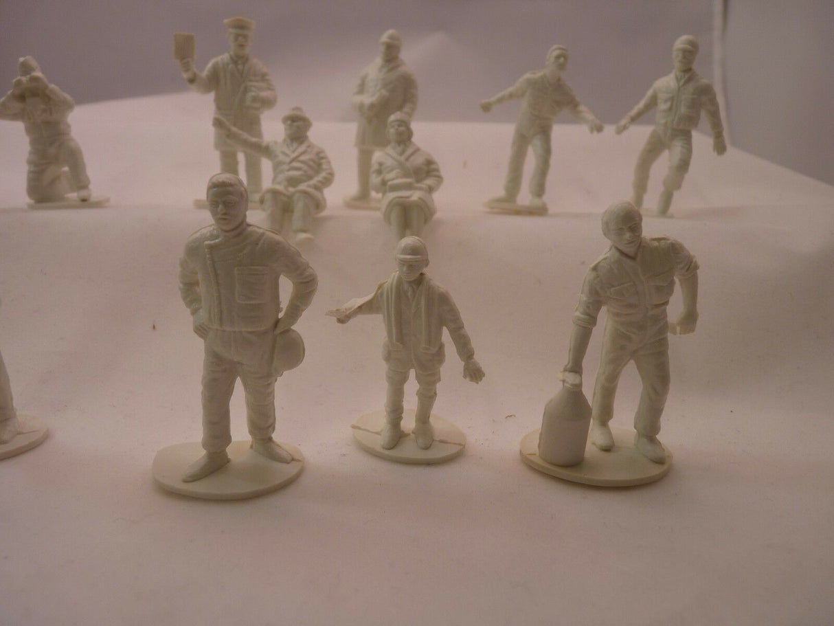 Unpainted miniature figures of motor racing track officials and spectators for AIRFIX, alternate track view