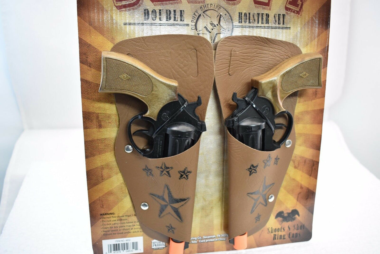 Brown plastic revolver holster set for toy guns for Parris Toys 4632C