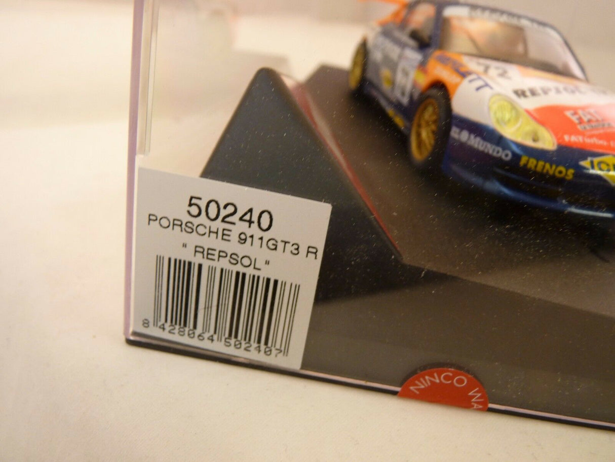 Porsche 911 GT3 R "Repsol" model car packaging for Ninco 50240