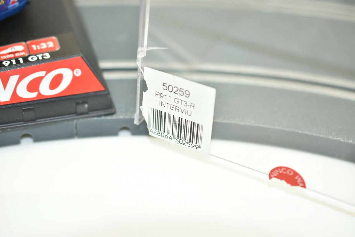 Product label showing model P911 GT3-R and number 50259 for Ninco