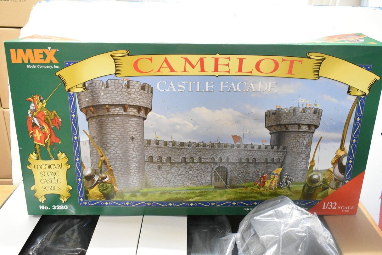 Model kit box art: Camelot castle facade diorama for IMEX IMX3280