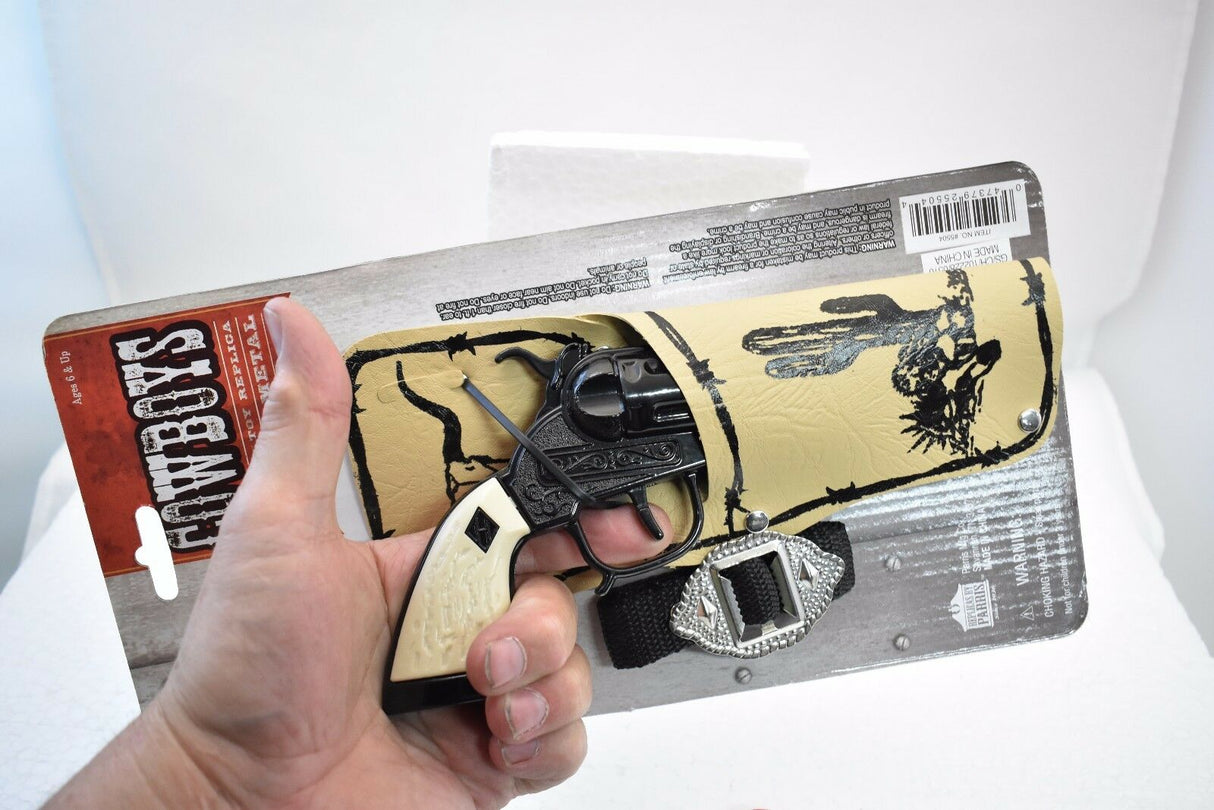 Holster set with pistol, featuring a tan and black distressed design for Parris Toys 5504