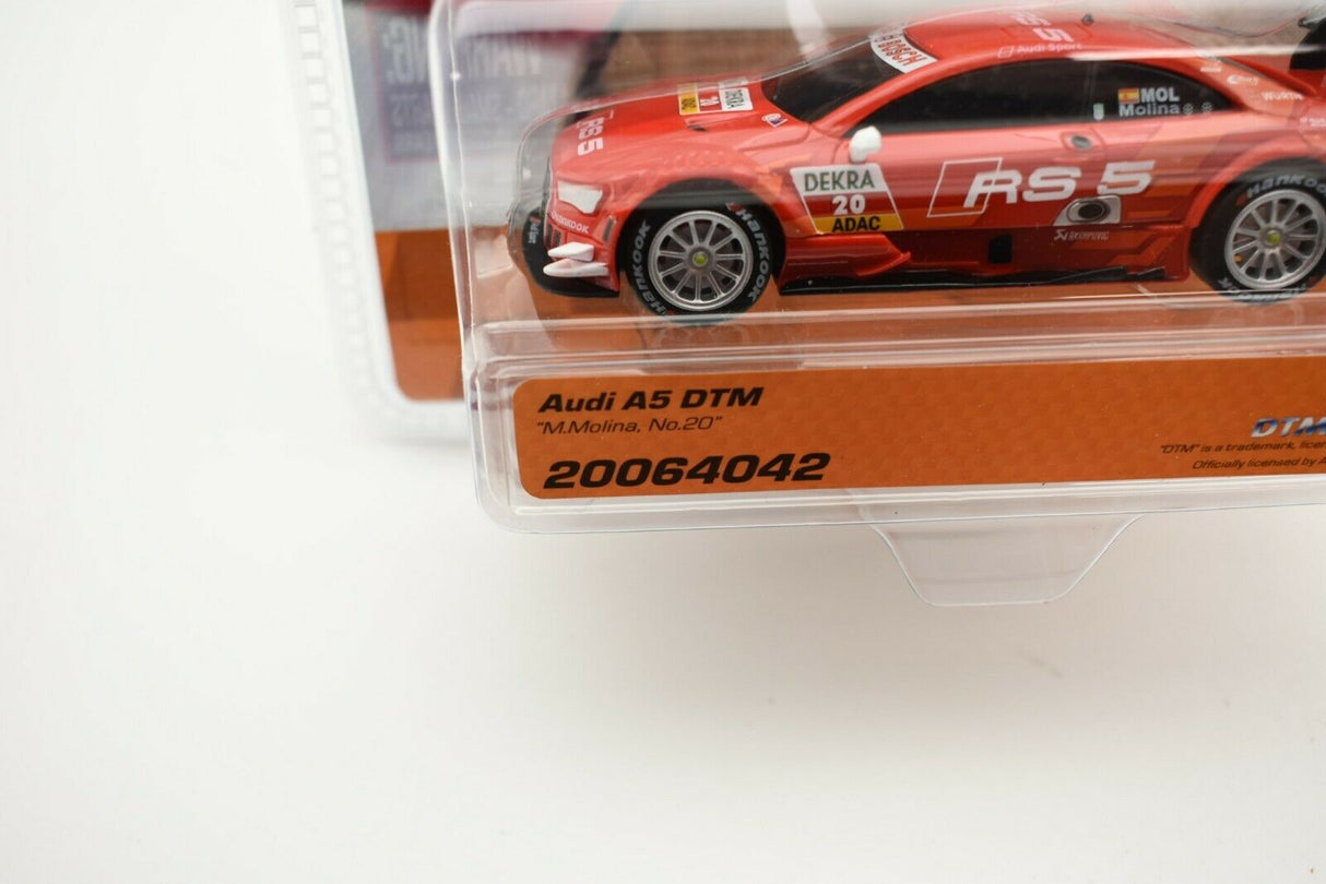 Red slot car replica of Audi A5 DTM, model number 20064042 for Carrera Go