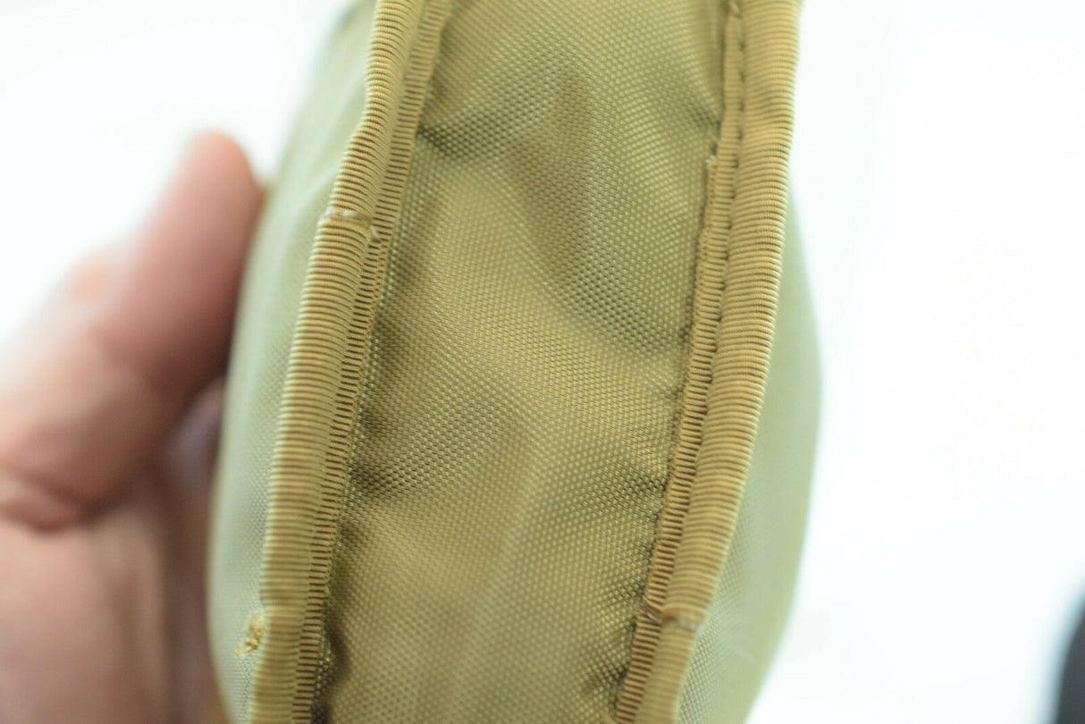 Close-up of a light green canvas wallet zipper detail for While The Cigars Lit WTCL001