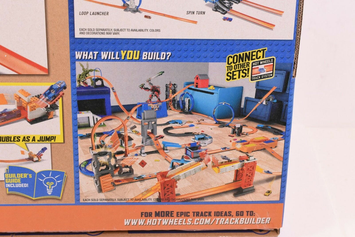 Hot Wheels track building system with various track pieces for creative play for Mattel DWW97
