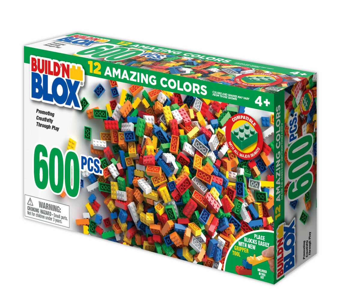 Colorful building blocks set with 600 pieces for creative play for Bond Street Innovations 17090