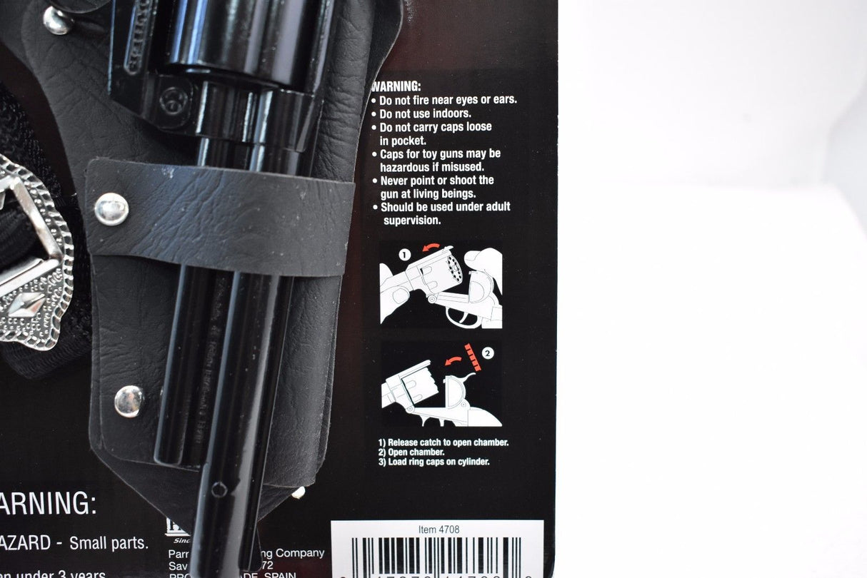 Instructions for loading and operating a toy revolver for Parris Toys 4708B