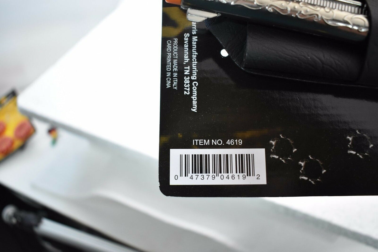 Product packaging showing item number and barcode for a revolver holster set for Parris Toys 4619