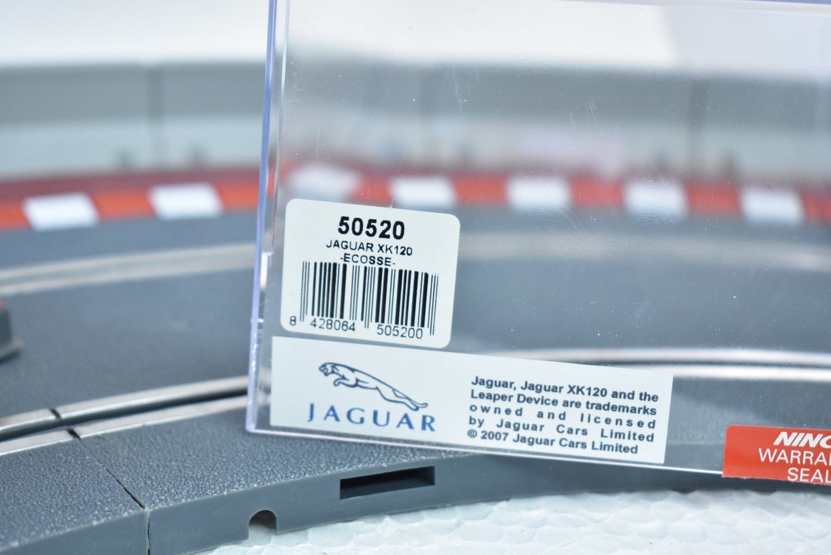 Product box label showing Jaguar XK120 model details and numbering for ZZ Expired Kim Collection 50520