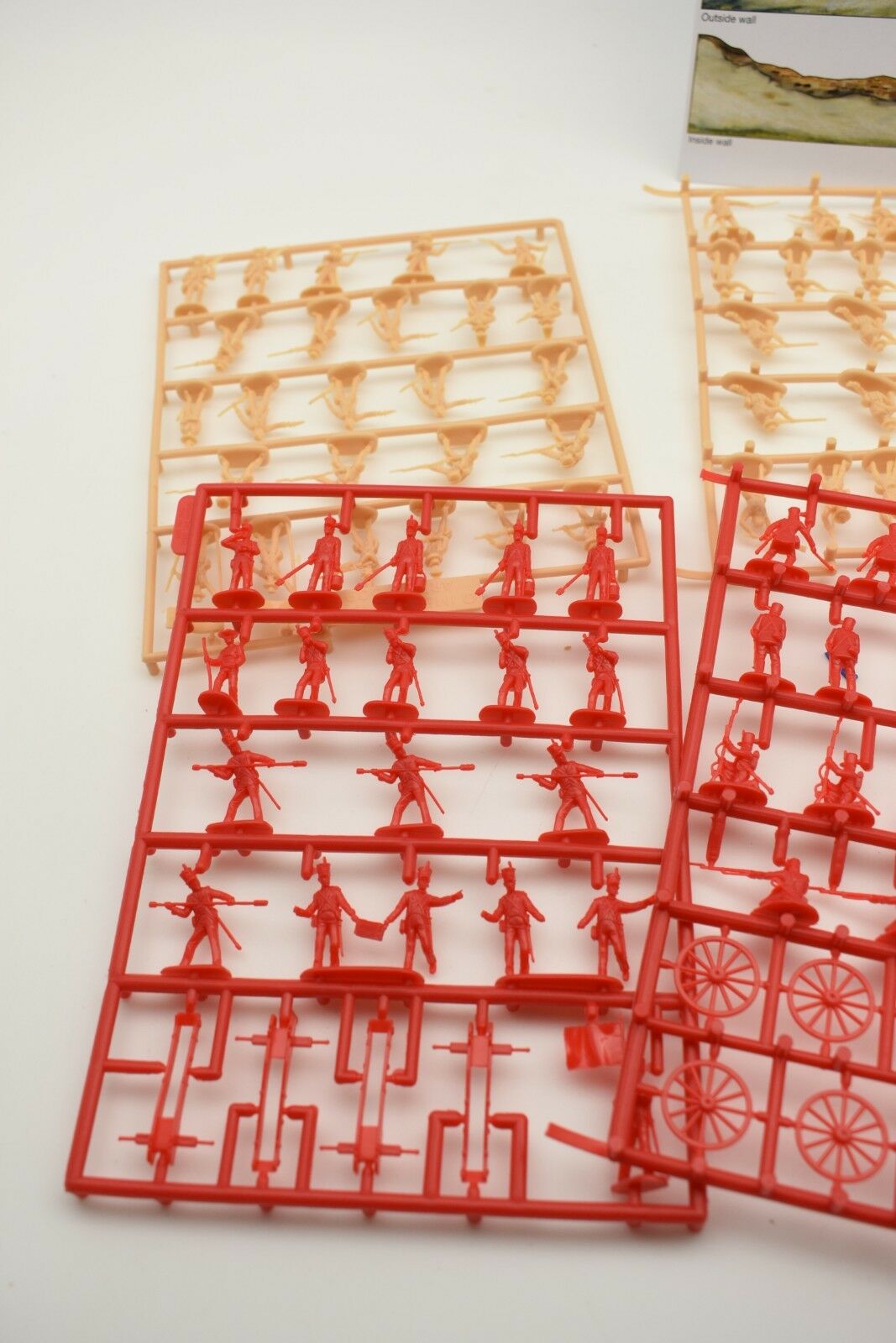 Red and tan plastic miniature figures for a historical battle diorama for Billy V 683