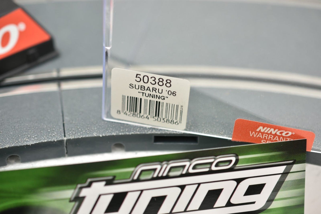 Product label showing "50388 SUBARU '06 TUNING" for a shock absorber for NINCO