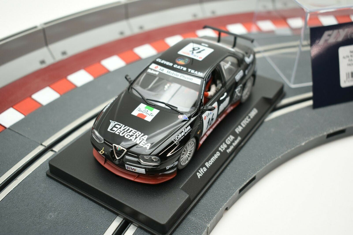 Black Alfa Romeo 156 GTA race car on a track section for Fly Car 99015