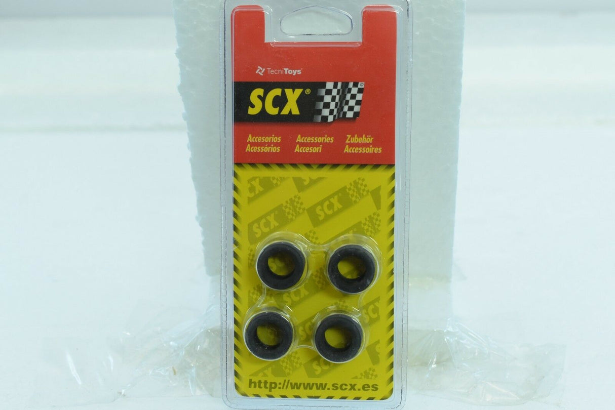 Yellow racing tires, size 21x14mm, for model cars for SCX/Scalextric 87700