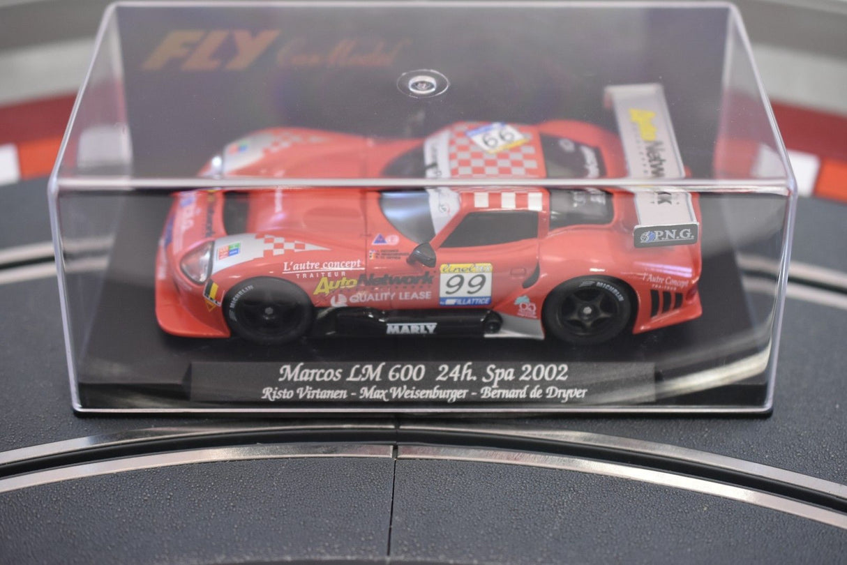 Red race car model, Marcos LM 600, from the 2002 Spa 24h race for Fly Car 88037