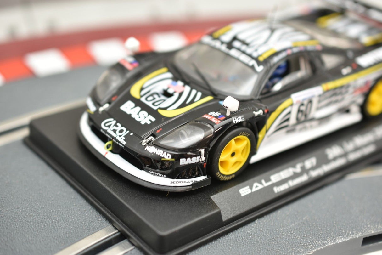 Slot car of a Saleen S7 race car from Le Mans 2001 for Fly Car 88044, front view