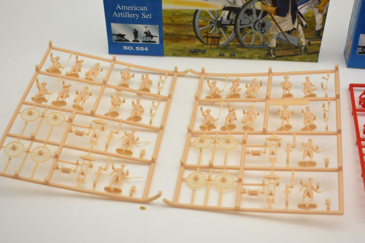 Plastic figure set for American Revolutionary War figures and artillery for IMEX 554 - 555