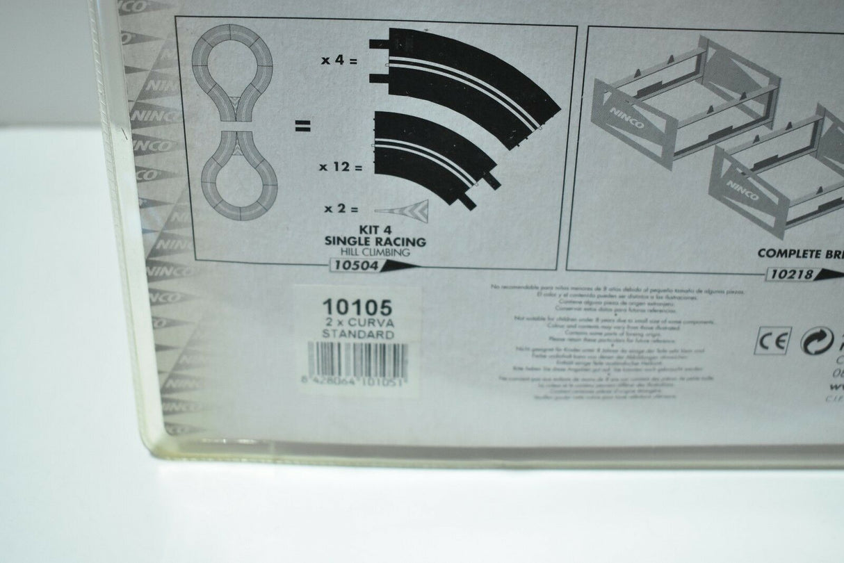 Assembly diagram for two standard curved track pieces for Ninco 10105