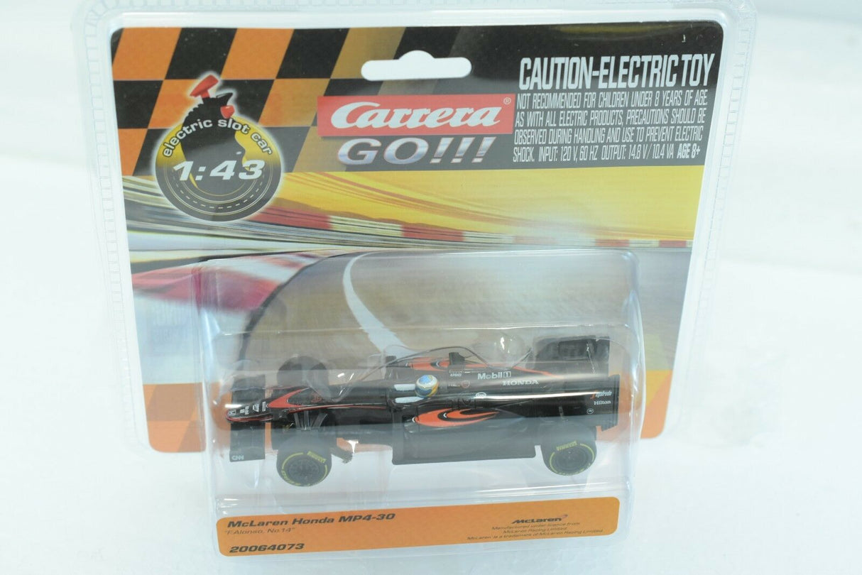 Black and orange McLaren Honda race car toy model for Carrera Go 20064073