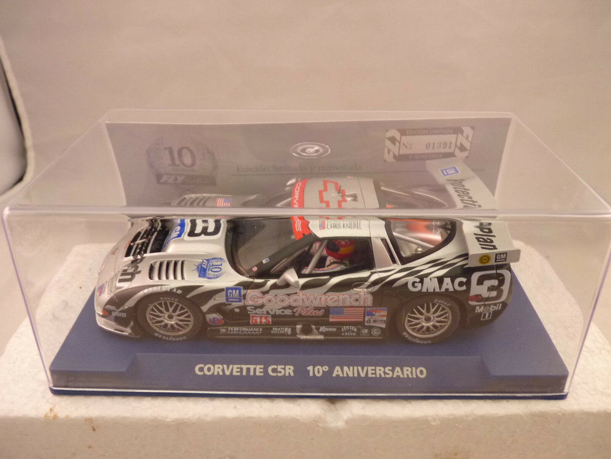 Slot car of a Corvette C5R 10th Anniversary race car for Fly Car 96089