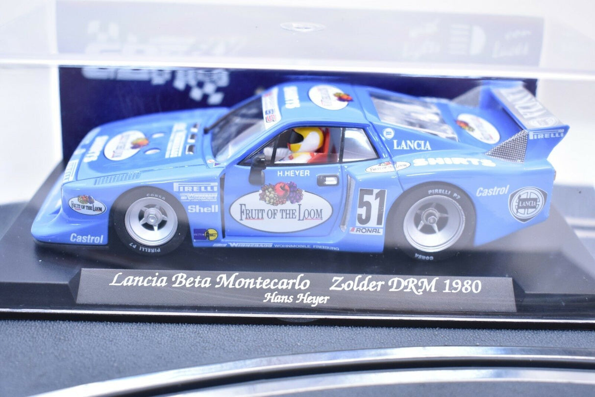 Blue Lancia Beta Montecarlo race car model from Zolder 1980 for Fly Car GB35L