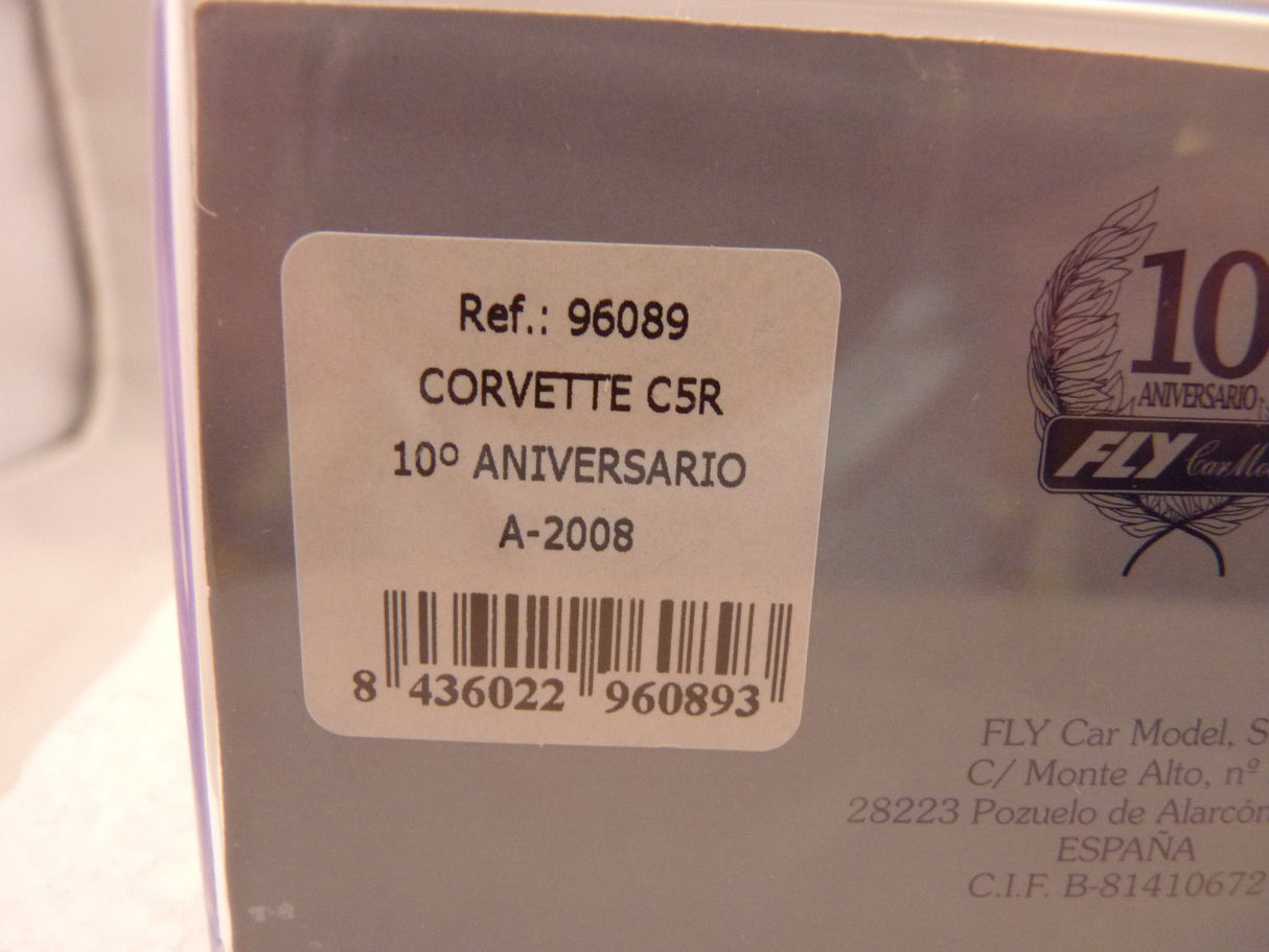 Product label: Corvette C5R 10˚ Aniversario A-2008, Ref: 96089 for Fly Car