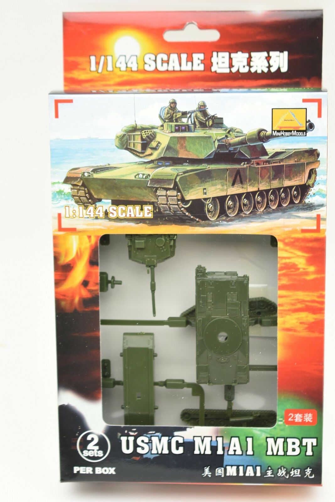 Model kit set for 1/144 scale USMC M1A1 tank for MiniHobby 82111