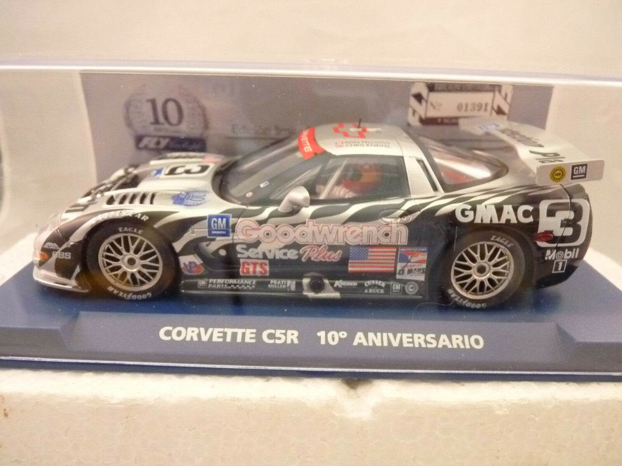 Slot car of a Corvette C5R race car, 10th anniversary edition for Fly Car 96089