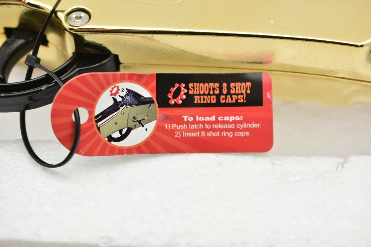 Instructions card showing how to load 8 shot ring caps into the rifle for Parris Toys 2703C