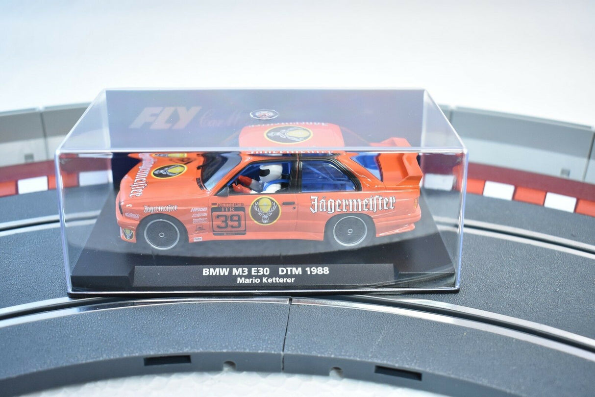 Slot car of 1988 BMW M3 E30 DTM race car for Fly Car 88217, rear view