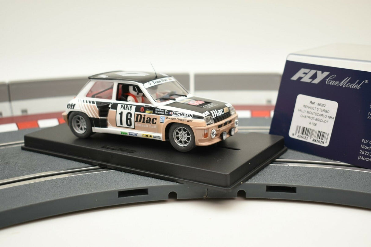 Slot car of a 1984 Renault 5 Turbo rally car for Fly Car 88202