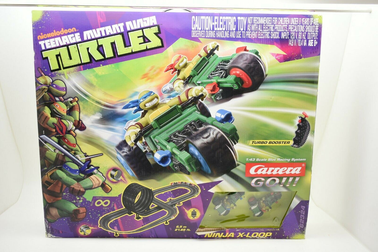 Teenage Mutant Ninja Turtles race car set with track pieces for Carrera Go 62324