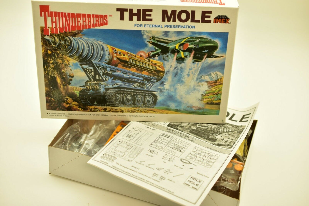 Thunderbirds The Mole kit box art showing action scene with vehicles for IMEX imx1214